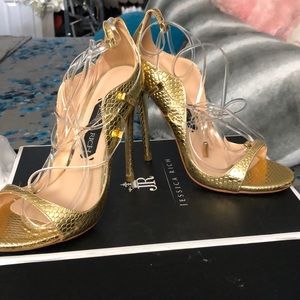 Gold strap Heels